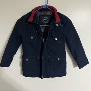 Boys Urban Republic 2008 Wool Blend Peacoat Zip & Snap Closure Size 5/6 Navy